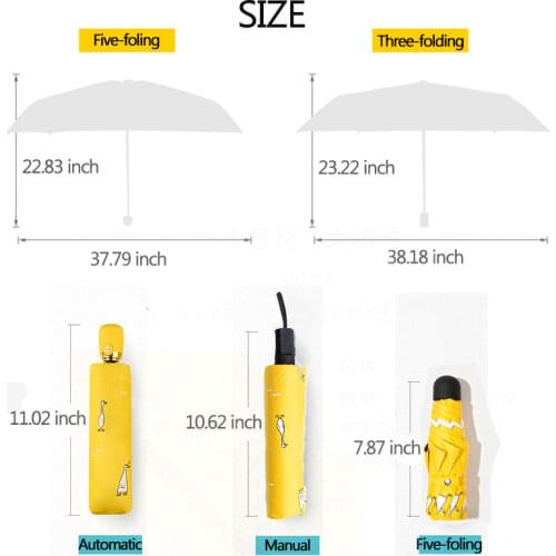 Xiaomi Yellow Automatic Umbrella Cartoon Duck Windproof UV Protect Umbrella For Women Girl Sunny And Rainy Folding Umbrellas