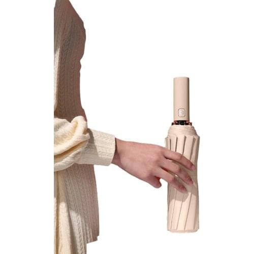 12 Rib Windproof Full Automatic Rain Umbrella Anti UV Paraguas Sun Umbrella Rain Business Folding Umbrellas for Women Men Strong