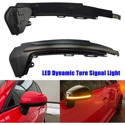 1Pair LED Dynamic Turn Signal Light Rearview Mirror Sequential Indicator Flowing Water Blinker For Audi A1 8X 2011-2017