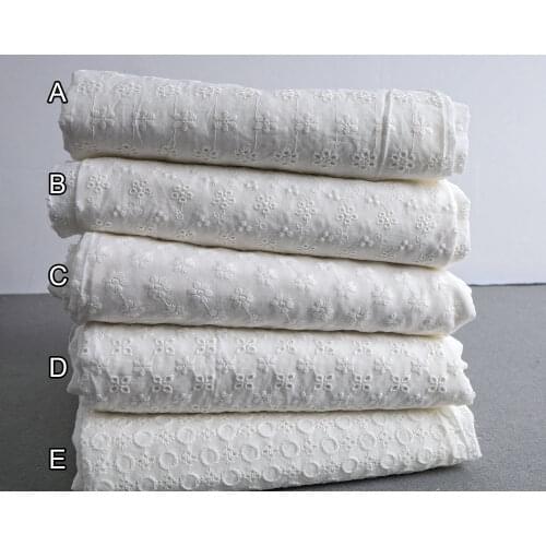 100% Cotton Embroidery Eyelet Fabric Sof Comfortable Cotton Cloth Sold By The Meter