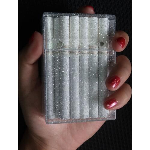 Holder 20pcs Simple and modern Silver Female Ultra-Thin Cigarette Case Transparent Smoking Gadget best European gift