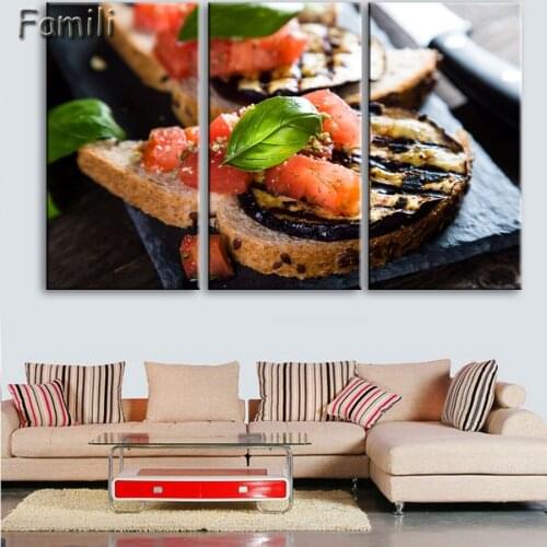 3pcs French Fries Beef Burger Fast Food Unframed Painting Wall Art Prints Modern Home Wall Art Decoration Printed Posters