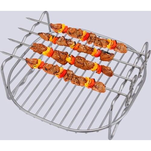 Air Fryer Accessories Air Fryer Rack Set of 3 Multi-purpose 7 Inch Double Layer Rack Metal Holder for Kitchen Tools JS22