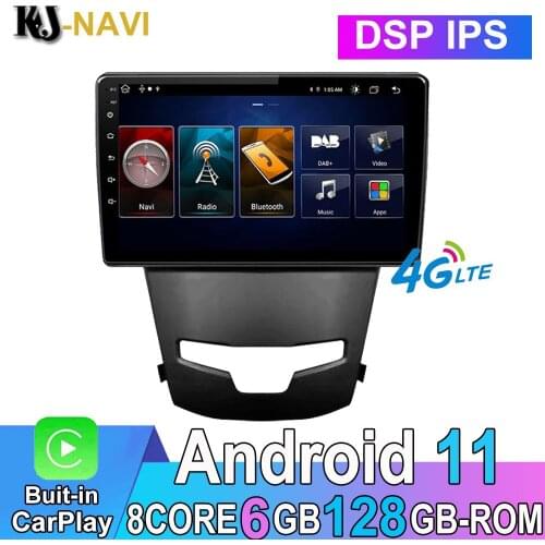 9 inch6+128GB CARPLAY DVD Android 11 For SsangYong Korando 3 Actyon Car Radio Auto GPS Navigation Multimedia WIFI 2 DIN NO DVD