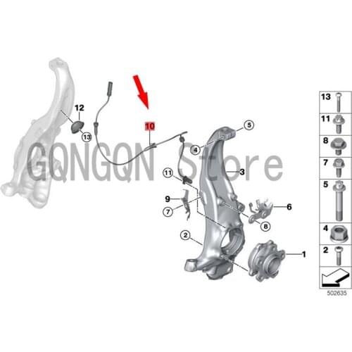 CAR Front ABS sensor Wheel speed sensor bm wG38 528LI G38 540LI G38 525LI Speed ​​sensor wire Pedal controller wire harness