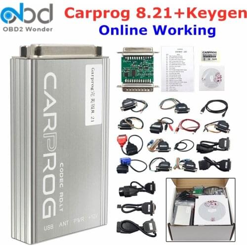 Carprog 8.21 Online ECU Chip Tuning Tool Car Prog V8.21 Full 21 Adapters For Airbag IMMO Odometer Update V9.31