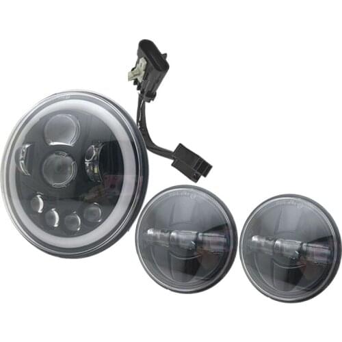 For Yamaha Royal Star Venture XVZ1300 for H arley 75W 7 inch LED Motorcycle moto Headlight 7" Bracket 4 1/2 Inch Passing Lights