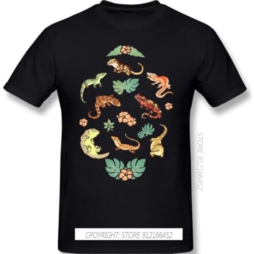 Gargoyle T Shirt Gecko Family In Yellow T-Shirts Graphic Cotton Tees Shirt Streetwear Short-Sleeve Funny Male Tshirt
