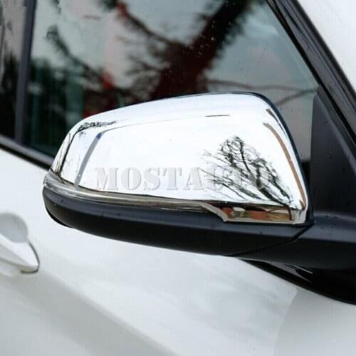 ABS Chrome Rearview Mirror Frame Trim Cover For BMW X1 F48 2016-2019 2pcs Silver/Black Car Accessories Interior Car Decor