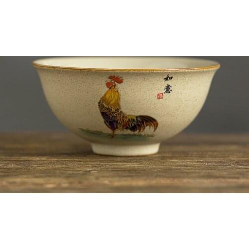 Japanese Style Jingdezhen Stoneware Chicken Mug Tea Cup Retro Master Cup Kung Fu Set Wine Set Tea Cup Bowl Master Tea Cup