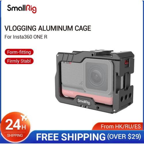 SmallRig Vlogging Aluminum Cage for Insta360 ONE R Vlog Camera Cage With Cold Shoe Mount Vlogging Camera Tripod Support Rig 2798