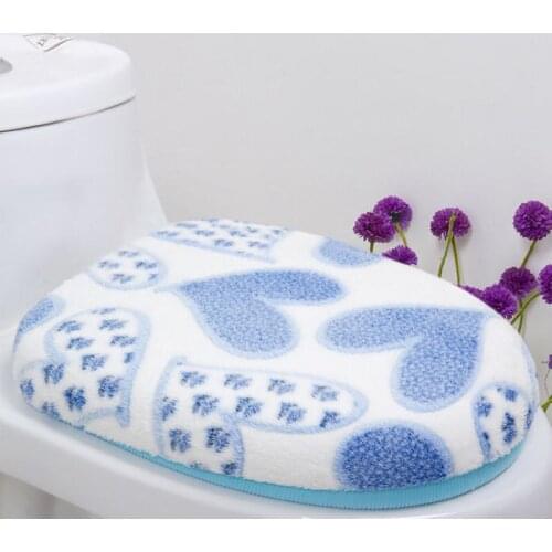 Two Pieces Sets Cotton Linter Toilet Seat Cover and Rug Washroom Set decorative toilet seat covers lids Promotions