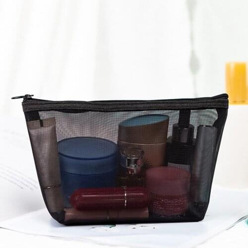 1PCS Women Men Necessary Cosmetic Bag Transparent Travel Organizer Fashion Small Large Black Toiletry Bags Makeup Pouch