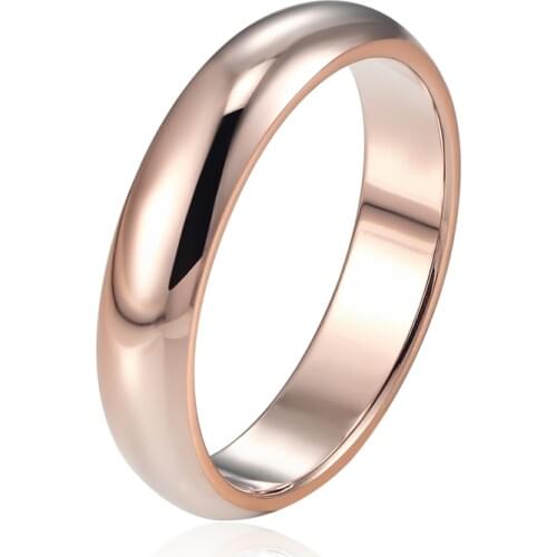 Best Selling High Quality Titanium Steel Highly Polished Ring Rose Gold Silver Color Shiny Succinct Womens Girls Ring Jewelry