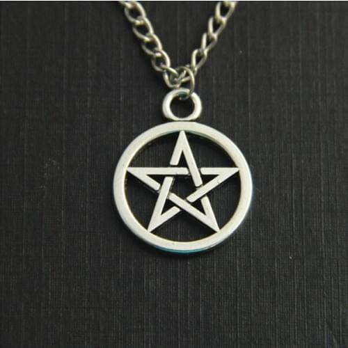 Hot New Fashion Lovers Supernature Movie Collection Metal Unisex Pentagram Colares Femininos Collares Statement Pendant Necklace