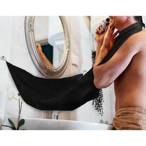 Man Bathroom Black Apron Trimmer Hair Beard Catcher Shave Apron for Man Waterproof Floral Cloth Household Cleaning Protecter