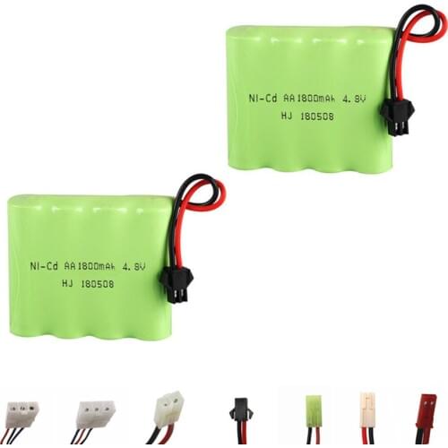 4.8v 1800mah NICD Battery For Rc toys Cars Boats Guns Tanks Robots NI-CD AA 4.8v Rechargeable Battery Pack 2Pcs For RC boats