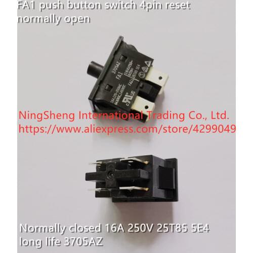 Original new 100% FA1 push button switch 4pin reset normally open normally closed 16A 250V 25T85 5E4 long life 3705AZ