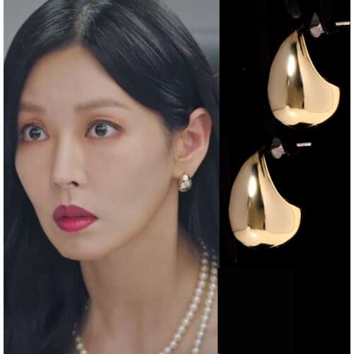 Penthouse Lee Ji-ah Kim So-yeon same Korean fashion new style elegant high quality water dropTrendy Lovely Retro Unique earrings