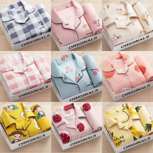 1 Set Womens Soft Shredded Milk Pajamas Sets Cartoon Long Sleeve Wearable Cotton Breathable Home-wear Suits For Pregnant Woman