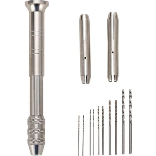 0.6/0.8/1.0/1.5/2.0mm Semi-Automatic Hand Drill Jewelry Micro Mini Spiral Hand Push Drill Manual Drill With Twist Drill Bits