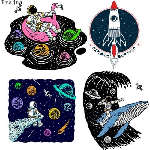 Prajna Iron On Patches Thermal Sticker Space Iron-On Transfers For Clothing Stickers Astronaut Patch Clothing Thermoadhesive