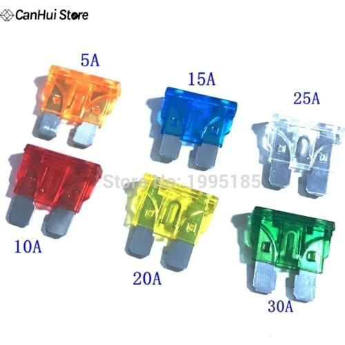 30Pcs Standard Auto Blade Fuse for Car 5 10 15 20 25 30 AMP Each 5pcs Car Fuse Auto Fuse White Yellow Red Blue Orange Green 10A