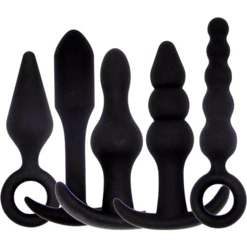 5 Pcs Butt Plug Dilator Trainer Manual Prostate Massager G-spot Stimulator Adult Sex Toys
