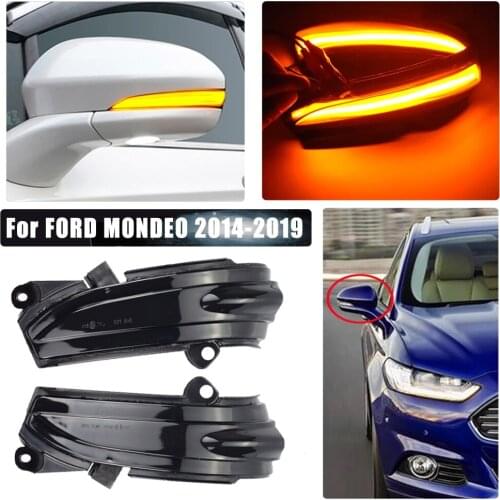 2pcs Dynamic Mirror For FORD MONDEO MK5 2014-2019 MK V 5 Light LED Blinker Turn Signal