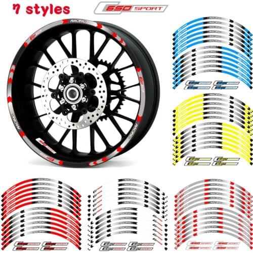 High quality Motorcycle 15inch Rim Wheel Decal Accessory Sticker Reflective waterproof sticker for BMW C650 Sport