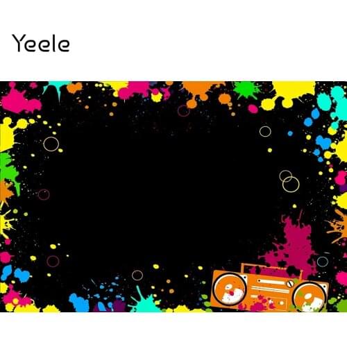 Yeele Lets Glow Backdrop Photography Splatter Glow Neon Birthday Photo Background Graffiti Glowing Party Photocall Backdrops