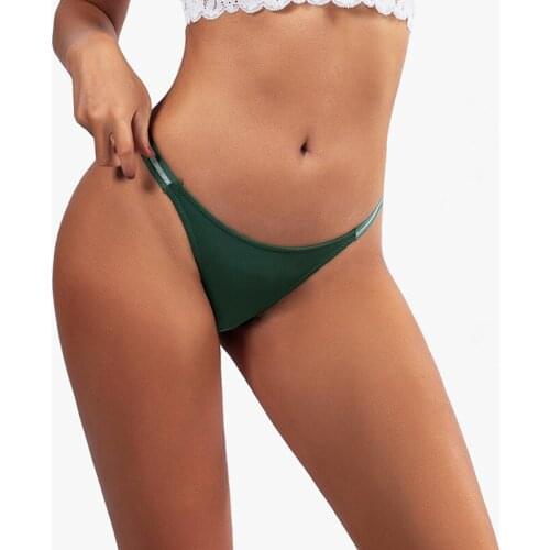 Womens Sexy Low Rise Panties Soft Cotton Seamless G-String Thongs Female Smooth Silk Underwear Lady Solid Sport Lingerie