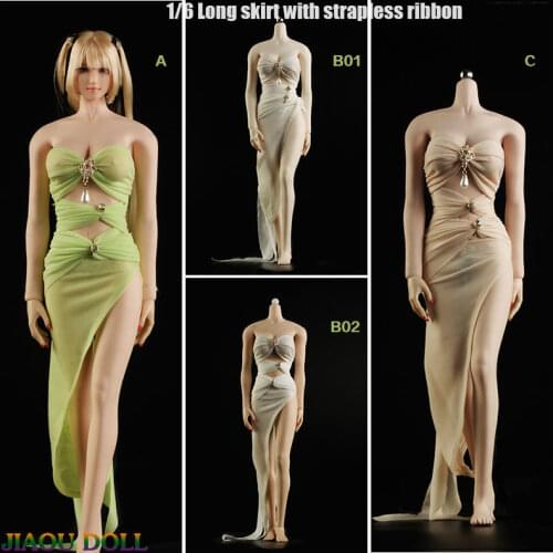 Action Figure Clothing 1/6 Scale Accessory Irregular Sexy Short Skirt Black Leather Trousers Stretch Model for 12” Female Body