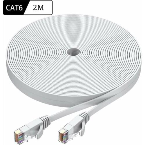 2m Ultrafine Ethernet Patch Cable CAT6 Internet Network Flat Cable Cord Patch Lead RJ45 For Router Laptop Cable