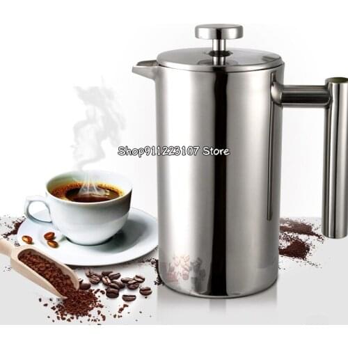 350ML High Quality Double Wall Stainless Steel Coffee Maker French Press Tea Pot With Filter French Coffee Pot