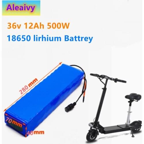 Aleaivy NEW 36V 12Ah 500w 10S3P Lithium ion Battery Pack For 42v E-bike Electric bicycle Scooter with 15A discharge BMS