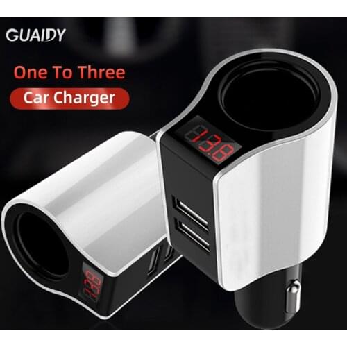 Simple Intelligent Car Charger Dual USB LED Display For iPhone XS Huawei Universal Mobile Phone Adapter Protection Fast Charge