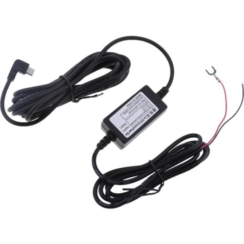 Car DVR Exclusive Power Box Adapter DC Power 90° Left Micro USB Cable 3.5m 12V to 5V Universal