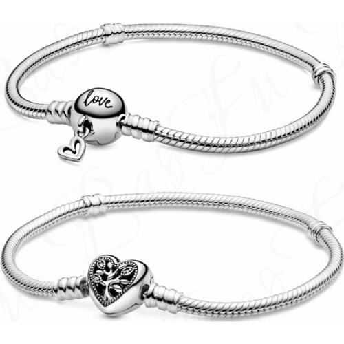 Baofu New Original 925 Sterling Silver Bracelet Love Charm Shiny Swing Suitable For Ladies Bracelet Snake Chain DIY Jewelry