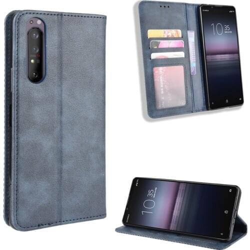 For Sony Xperia 5 II Case Xperia 5 Wallet Flip Style Imprint Vintage Leather Phone Cover For Sony Xperia5 5II With Photo Frame