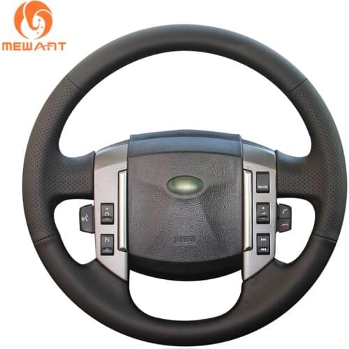 MEWANT Black Artificial Leather Car Steering Wheel Cover for Land Rover Discovery 3 2004-2009