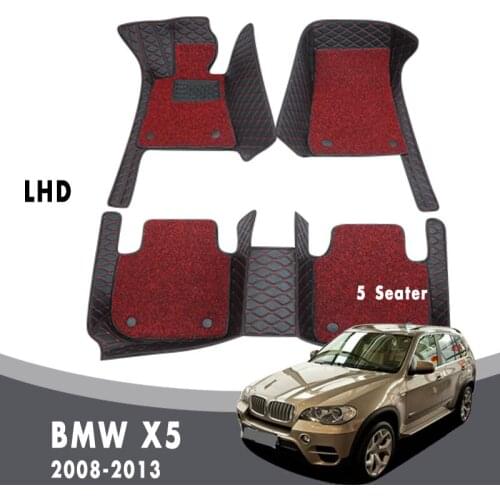 Luxury Double Layer Wire Loop Carpets For BMW X5 5 Seater 2013 2012 2011 2010 2009 2008 Car Floor Mats Interior Custom Leather
