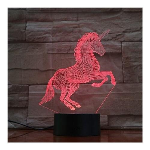 Unicorn Horse 7 Colors 3D LED Lamp Lights Creative Gift USB touch 3D Table Lamp as Kid Room Sleeping LED Decor