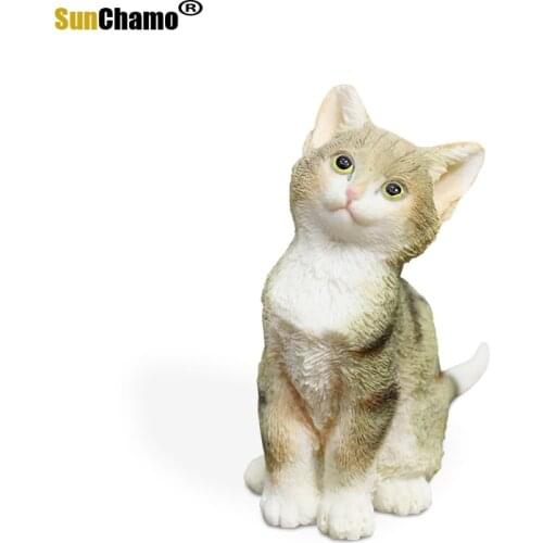 Figurines Miniatures Tiger Cat Simulation Cat Model Car Crafts Cute Cat Pose Gift Collection Furnishing Ornaments Accessories