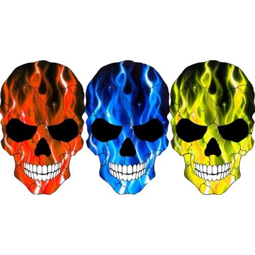 Fuzhen Boutique Decals Exterior Accessories Creative Car Stickers Colorful Firework Skull Waterproof Window Decal