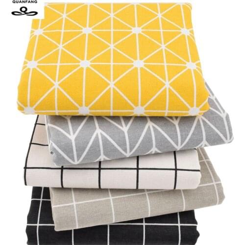 Printed Cotton Linen Fabric For Patchwork Quilting Sewing DIY Sofa Table Cloth Tissue Curtain Bag Cushion Fabric 5 Pcs/Lot