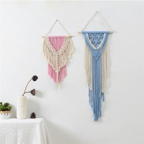 Nordic Style Handwoven Cotton Rope Hanging Tapestry Wall Decoration Weaving Ornaments Crafts Living Room Decor Home Decoration