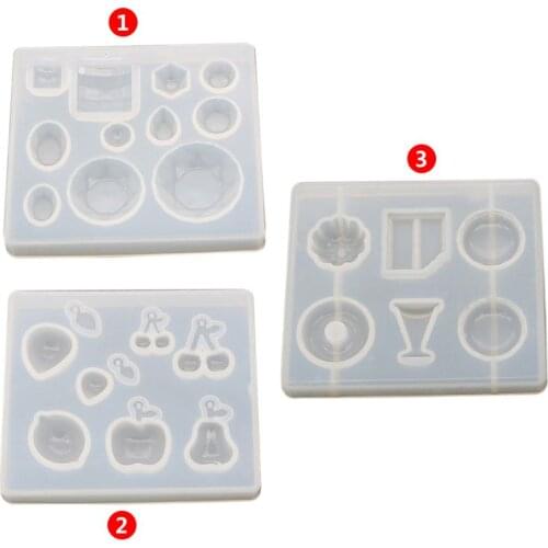 Creative DIY Crystal Epoxy Mold Fruit Strawberry Cherry Earrings Handmade Making Pendant Dessert Mirror Mould