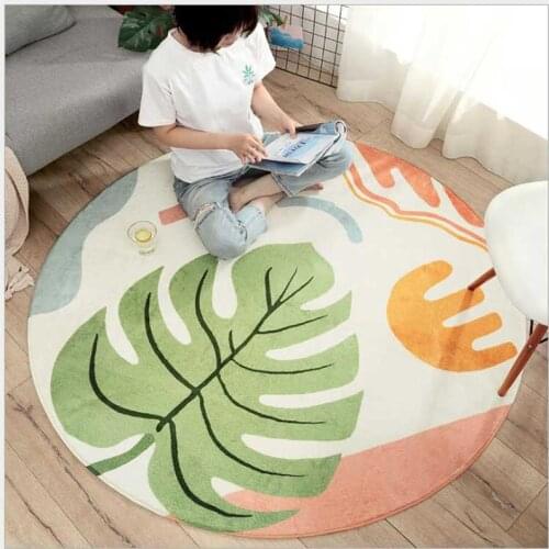 Childrens Room Round Carpet Lamb Velvet Foot Pad New Modern Home Decoration Living Room Sofa Non-slip Mat Computer Chair Rugs
