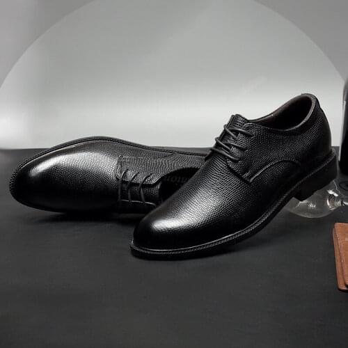 New Comfortable Office Mens Shoes Casual Dress Shoes Man High Quality Genuine Leather Handmade Lace Up Luxury Oxford Footwear